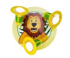 Elobra Lampe pour chambre denfant Lion, Spot, jaune, vert, 131220