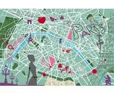 Tapisserie poster panoramique PATCH PARIS 4 x 2,70 m | DÃ©co et photo murale XXL QualitÃ© HD Scenolia