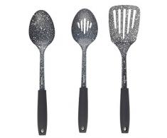 Salter Lot dustensiles Megastone BW08044 avec cuillÃ¨re Ã Sauce, Ã©cumoire et spatule percÃ©e, Acier Inoxydable