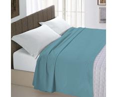 Italian Bed Linen Max Color Drap supérieur en Coleur Unie, 100 % Coton, Sarcelle, Single