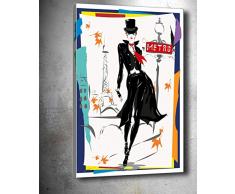 Bonamaison Peinture sur toile, multicolore, 50 x 70 cm - Conçu et fabriqué en Turquie