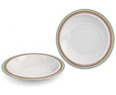 Ornamin Lot de 2 Assiettes Creuses Ã 22 cm Bord Multi MÃ©lamine (ModÃ¨le 505) / assiettes Ã dÃ®ner, assiettes Ã soupe, assiettes Ã pÃ¢tes