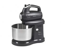 BEPER 90.347 Batteur avec Bol Rotatif 5 Vitesses, 300 W, 2.8 liters, Noir/INOX