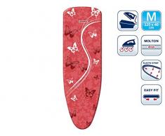 Leifheit Perfect Steam Papillons Housse de rechange pour Table à Repasser, Rouge, 125 x 40 cm