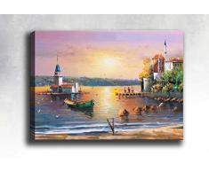 Bonamaison Peinture sur toile, multicolore, 50 x 70 cm - Conçu et fabriqué en Turquie