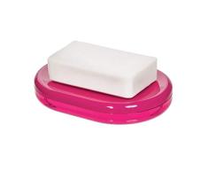 iDesign 28871EU Porte Ovale en Plastique pour la Salle de Bain ou la Cuisine, Support Savon pour Douche, lavabo ou Ã©vier avec Orifice dÃ©vacuation intÃ©grÃ©, Rose, 14, 1 cm x 10, 0 cm x 2, 4 cm