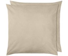 AmazonBasics Taies doreiller en microfibre Beige - Lot de 2