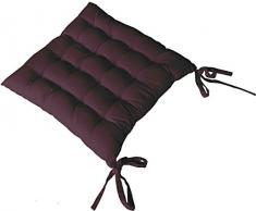 Enjoy Home Galette de Chaise piquÃ©e Coton Aubergine 38 x 38 cm