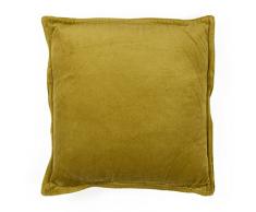Thedecofactory 381422 Coussin, Velours de Coton, Vert, 40 x 40 x 3 cm