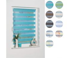 K de Home 277196â1Â Wohn-Guide Klemmfix Store Double Madrid sans perÃ§age, Plastique, Tissu, Bleu, 150 x 60