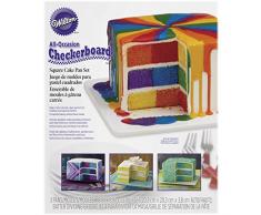 Wilton 2105-5745 Moule Damier carrÃ©, Aluminum, Argent, 20 x 20 x 4 cm