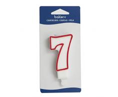 Decora 0316507 NR 7 Bougie avec Bord Cire Blanc 7,5 x 4,0 x 1,0 cm