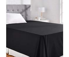 AmazonBasics Everyday Drap plane en coton 100%, 180 x 260 cm - Anthracite