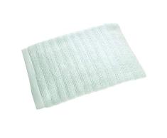 iDesign serviette de bain, grand drap de bain en coton avec un joli design rayé, serviette de toilette très douce pour la douche, la baignoire ou le sauna, bleu clair