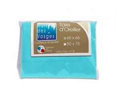 Nuit des Vosges Cotoval Taie dOreiller Coton Lagon 65 x 65 cm