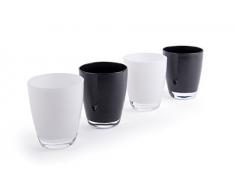molecuisine Set Vase 4Â unitÃ©s. Happy 30Â cl Blanc/Noir