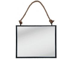 Clayre & Eef 52S093 Miroir Mural rectangulaire avec Bord métallique Noir 50 x 4 x 40 cm