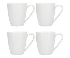 Mikasa Cheers Lot de 4 tasses Ã cafÃ©/thÃ© en porcelaine Blanc 300 ml