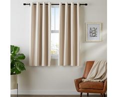 AmazonBasics Lot avec rideau occultant et Åillets, 137 x 117 cm, Beige