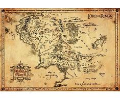 GB eye Poster Parchemin Carte du Seigneur des Anneaux Bois Divers 65 x 3,5 x 3,5 cm