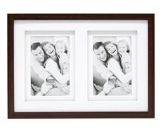 Deknudt Frames S65KQ2 Cadre Photo Double Passe-Partout pour 2 Photos Bois Brun 15 x 20 cm