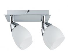 Paulmann 66684 Spots WolbaLED, max. 4x10W, GU10, Chrome mat/Opale, 230V, Métal/verre