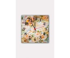 Bonamaison Horloge Murale en MDF, Multicolore, 30 x 30 cm