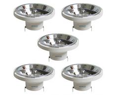 Sigmaled, SPOT LED 14 W, Ãquivalent Ã 120 W, Type ARÂ 111, Culot G53, 12V AC/DC, Blanc naturel, 4000K, 1050 lumen, angle 45Â°, Lot de 5