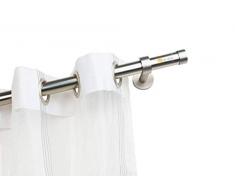 Tringle à Rideaux: à 28 mm sans Anneaux, L. 320 cm. en Acier satiné â Complet