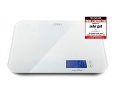 Caso 3293 L20 Design Balance de cuisine digital Grande Qualité Plateau en verre pour particulièrement Bocauxâ¯: berceau Graduation jusquà 20 kg, blanc