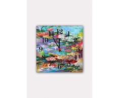 Bonamaison Horloge Murale en MDF, Multicolore, 30 x 30 cm