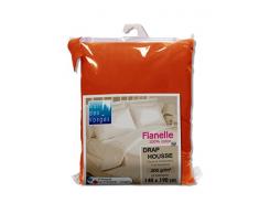 Nuit des Vosges 2228137 Caen Drap Housse Flanelle Unie/Coton Rouille 140 x 190 cm