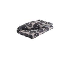 axentia Serviette de Bain en 100% Coton Doux et Absorbant, Petite Serviette de Douche avec Motif Crâne, Drap de Bain env. 50 x 100 cm, Anthracite / Beige