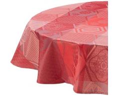Nydel Bordeaux Nappe Jacquard Jamille Anti Tache, Ronde 160 cm