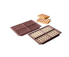 Kitchen Artist MEN251 Kit 2 moules Ã gaufres en silicone, Marron