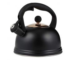 Typhoon 1401.173 Living Otto Bouilloire sifflante avec bouchon à rabat rapide Noir/doré 2 l