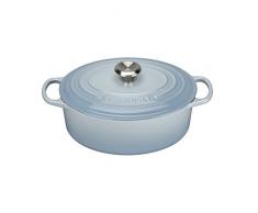Le Creuset, Cocotte Signature en Fonte Ãmaillée avec Couvercle, à 27 cm, Ovale, Compatible avec Toutes Sources de Chaleur (Induction Incluse), Capacité : 4.1 L, 4.425 kg, Bleu Deep Teal