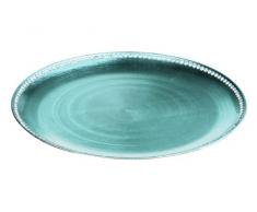 Premier Housewares 1403753 Plat de Service DÃ©coratif avec des Diamants dans Le Bord Sarcelle