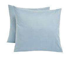 AmazonBasics Taies doreiller en microfibre haut de gamme - 65 x 65 cm x 2, Bleu spa