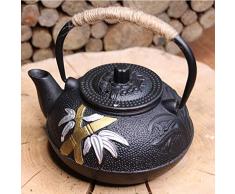 Tea Soul B6021209 Théière grénelée en Fonte Noire 600 ML décoré, Porcelaine, None