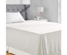 AmazonBasics Drap plane en microfibre, CrÃ¨me (Cream), 230 x 260 + 10 cm