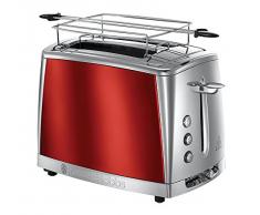 Russell Hobbs 23220-56 Toaster Grille-Pain Luna, Cuisson Rapide, Contrôle Brunissage, Chauffe Viennoiserie - Rouge