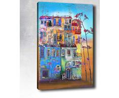 Bonamaison Peinture sur toile, multicolore, 40 x 60 cm - Conçu et fabriqué en Turquie