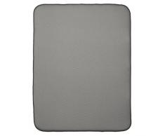 InterDesign iDry tapis de sechage, très grand tapis égouttoir vaisselle en microfibres polyester, tapis évier épais pour un séchage rapide, noir/blanc