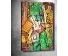 Bonamaison Peinture sur toile, multicolore, 30 x 40 cm - Conçu et fabriqué en Turquie