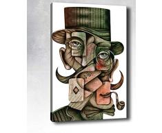 Bonamaison Peinture sur toile, multicolore, 50 x 70 cm - Conçu et fabriqué en Turquie