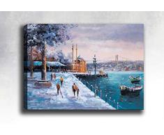 Bonamaison Peinture sur toile, multicolore, 40 x 60 cm - Conçu et fabriqué en Turquie