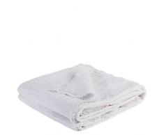 zoeppritz since 1828 Plaid Honeybee-Plaid - Couverture Souple en Lin - Plaid uni tissé à Franges en matériaux naturels, Lin, 000 White, 170x230cm