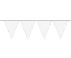 Folat 22687 Guirlande de fanions pour Anniversaire et fÃªte Blanc Taille XL 10 m