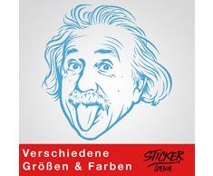 Albert Einstein Sticker Mural Autocollant Bleu Clair 60 x 63 cm
